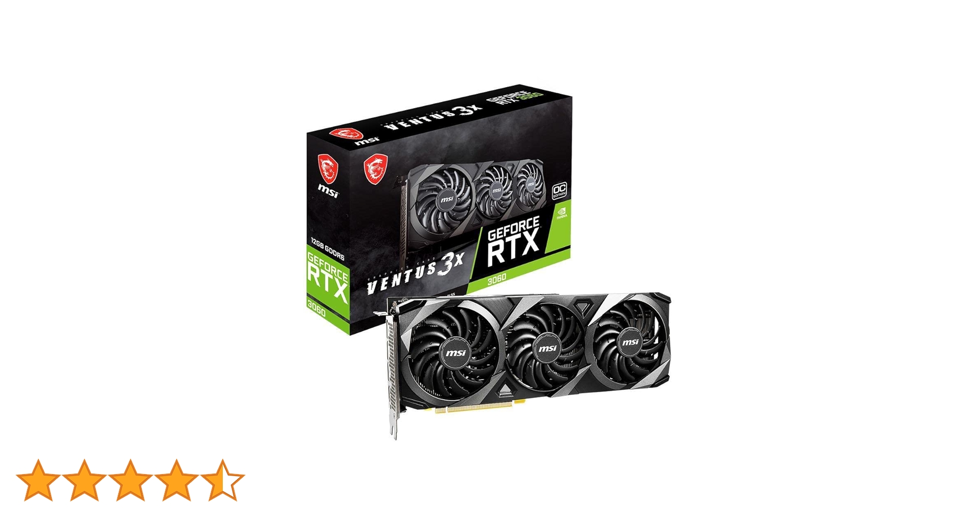 動作確認済み MSI GeForce RTX 3060 VENTUS OC Placa de Vídeo MSI NVIDIA GeForce RTX 3060 VENTUS 2X OC